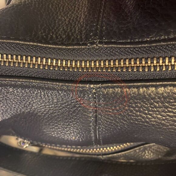 HESHE Women’s Pebble Leather Blue Designer Tote Shoulder Bag 11.5X4X8 - Picture 3 of 10